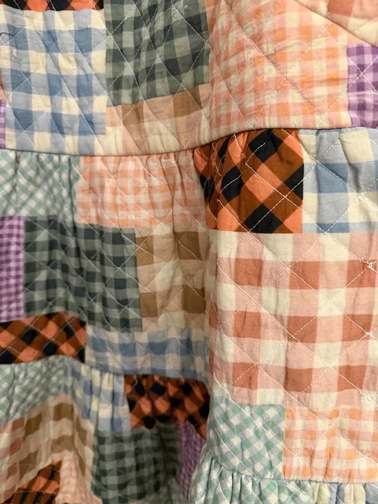 ASOS quilted patchwork tiered mini dress - Picture 3 of 7